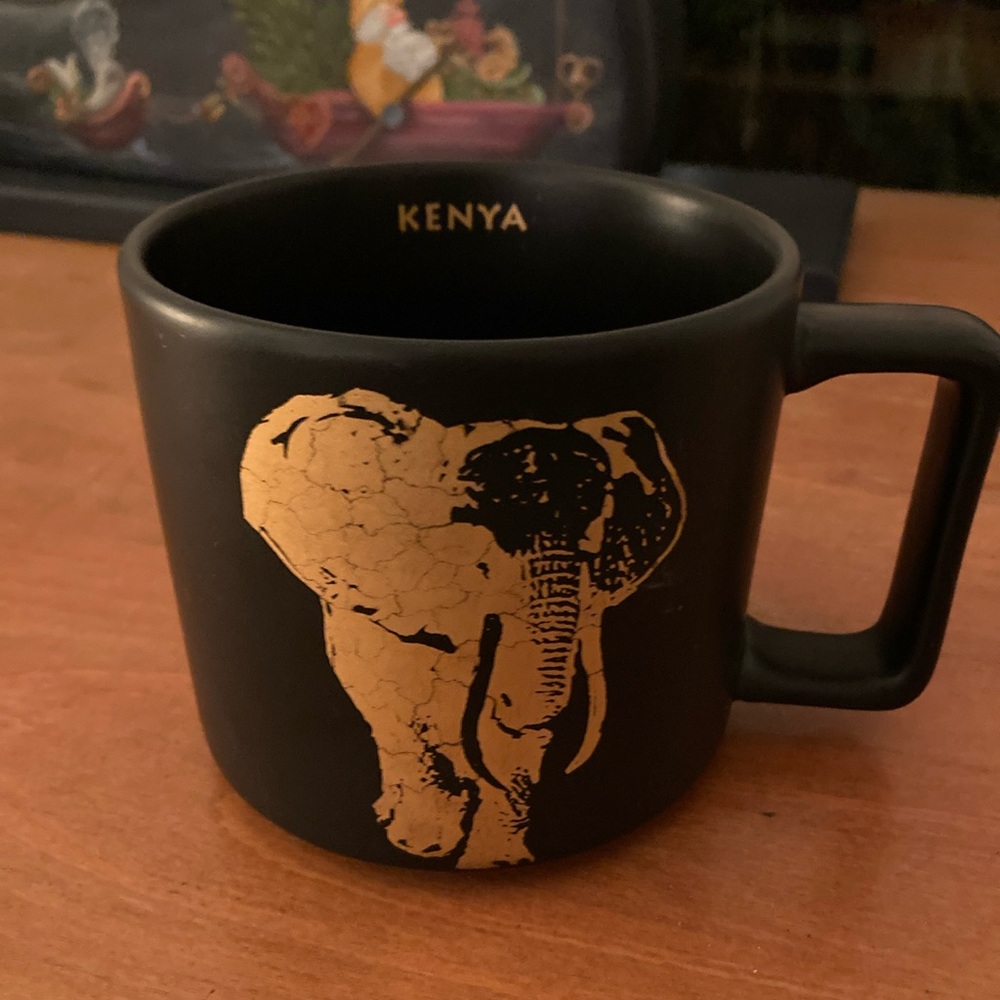 Starbucks Kenya Black and Gold Elephant Mug